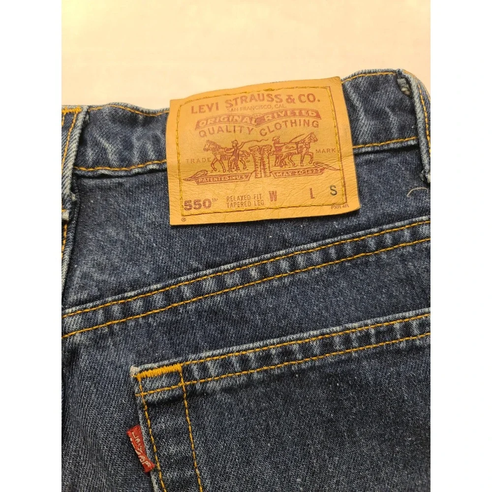 Levis 550 Jeans Men's 29x29 Relaxed Fit‎ Tapered Leg Denim Blue Vintage NWOT